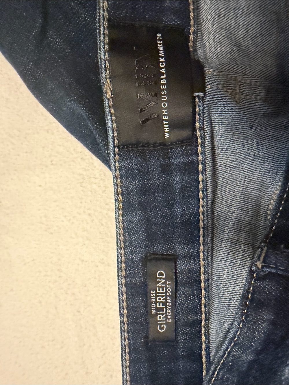 White House Black Market Women's Dark Blue Boyfriend Jeans - Picture 3 of 3